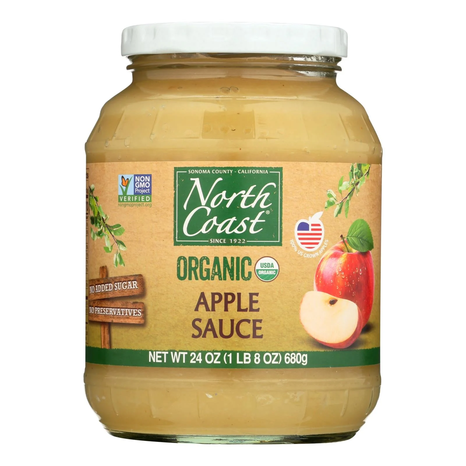 North Coast Organic Apple Sauce - Case of 12 - 24 Fluid Ounce