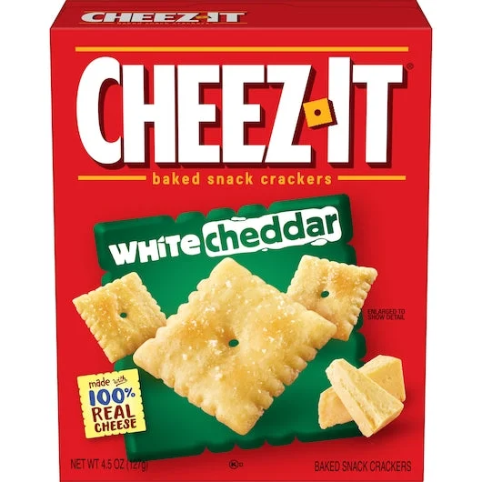 Kellogg's Cheez It Crackers White Cheddar 4.5 Ounce Size - 12 Per Case.