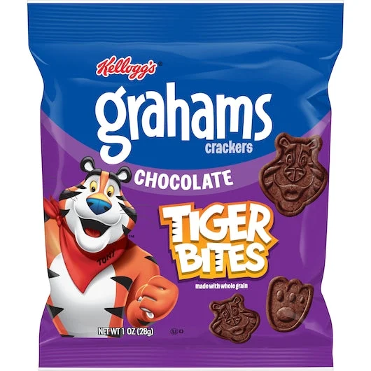 Kellogg's Tiger Bites Chocolate Graham Cracker Snacks- 1 Ounce Size - 150 Per Case.