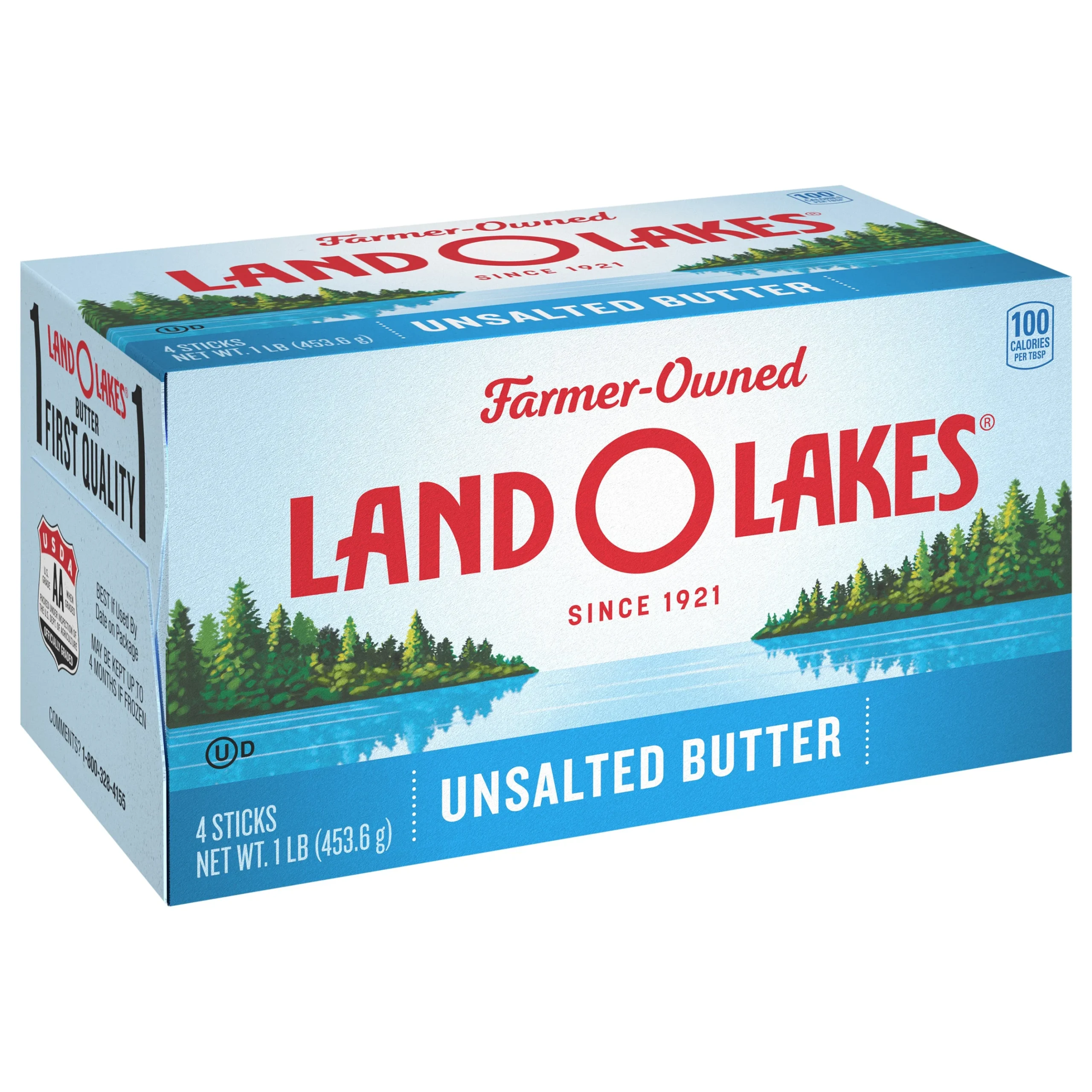 Land-O-Lakes Unsalted Butter 1 Pound Each - 18 Per Case.