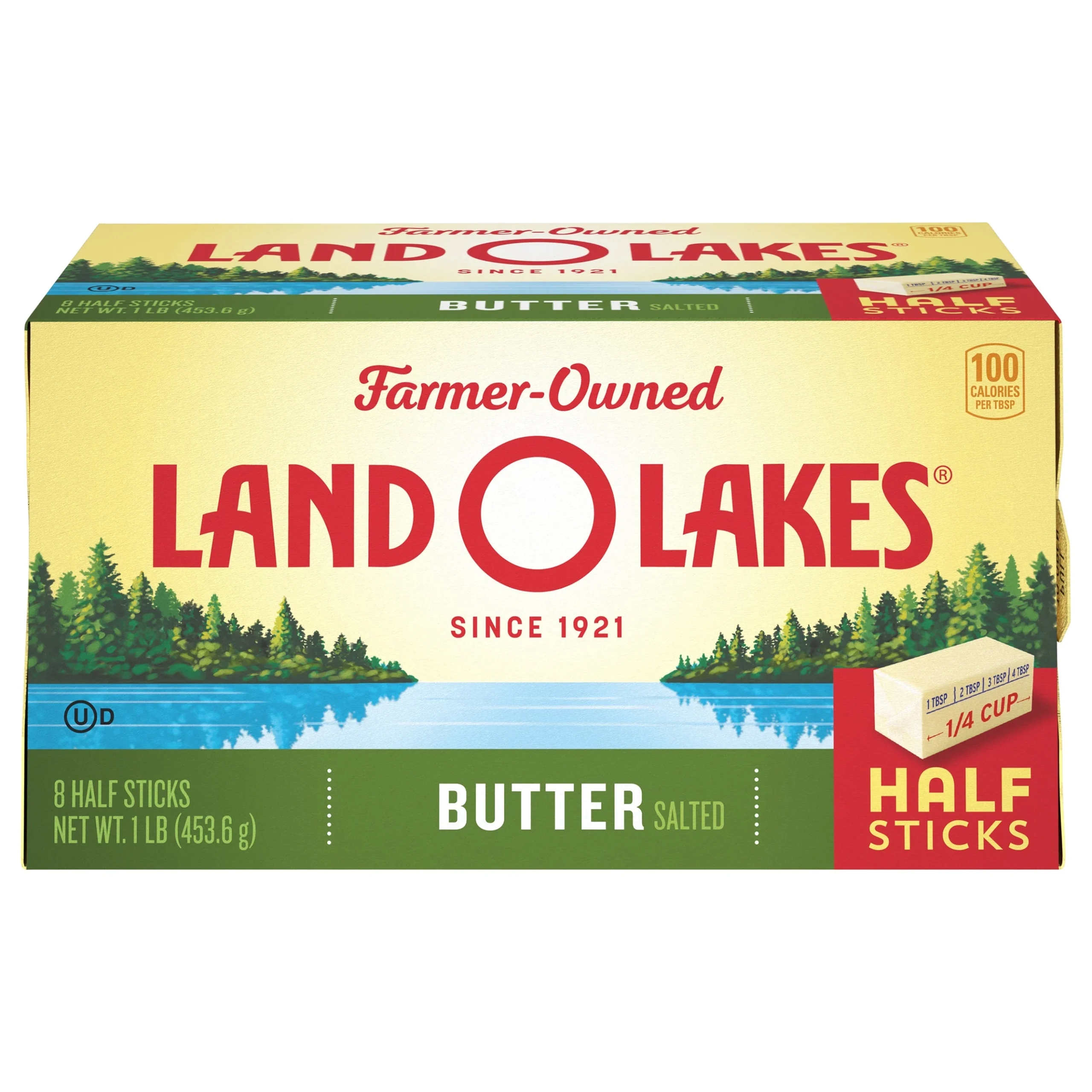 Land-O-Lakes Half Stick Salted Butter 1 Pound Each - 12 Per Case.