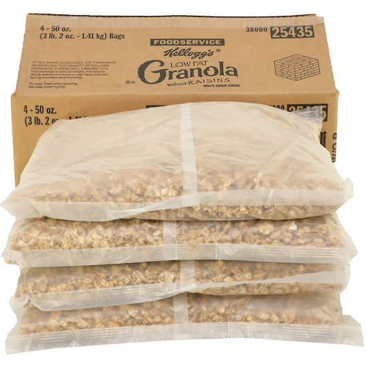 Kellogg's Low Fat Granola Cereal Without Raisins 50 Ounce Size - 4 Per Case.