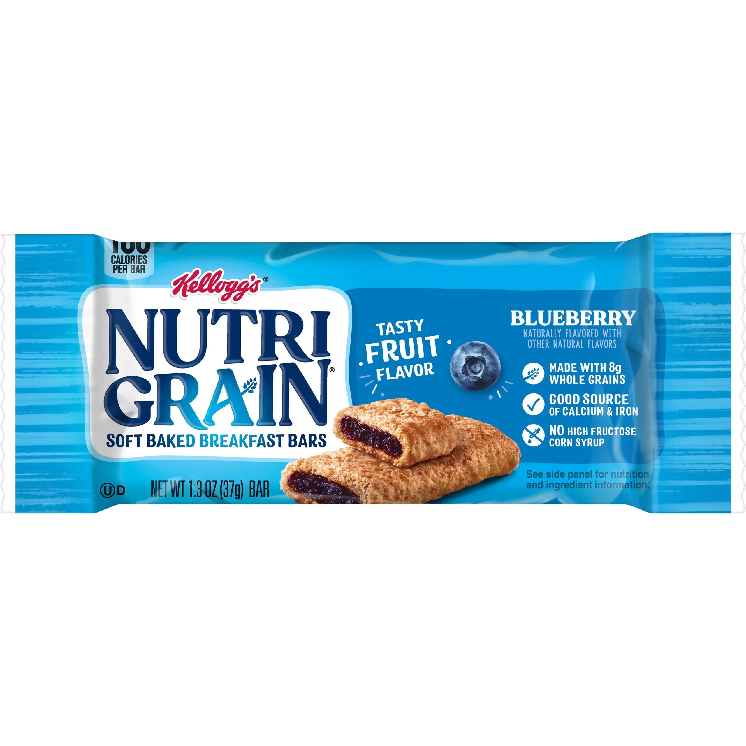 Kellogg's Nutri Grain Soft Baked Breakfast Bars Blueberry 1.3 Ounce Size - 48 Per Case.