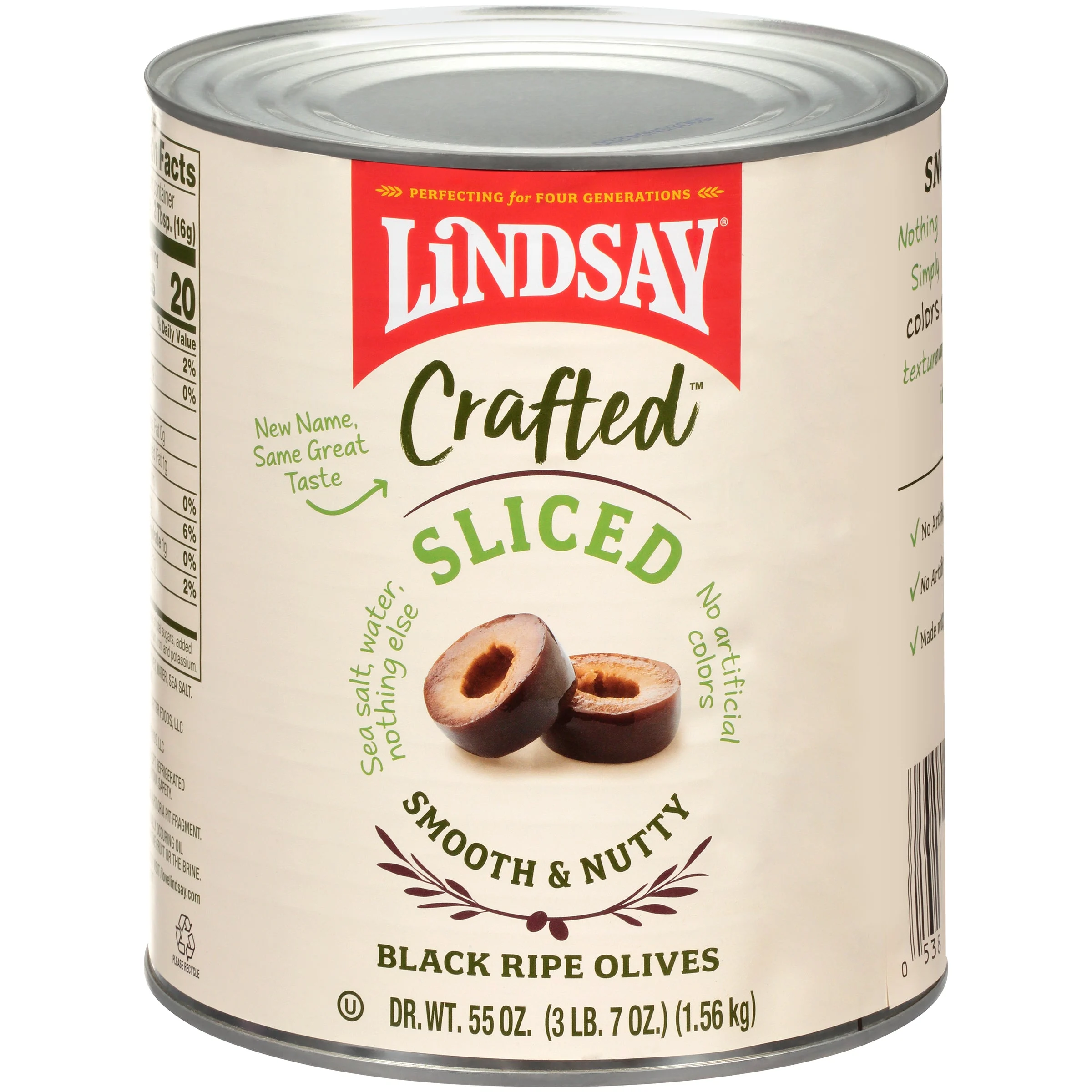 Lindsay Crafted Sliced Olives 55 Ounce Size - 6 Per Case.