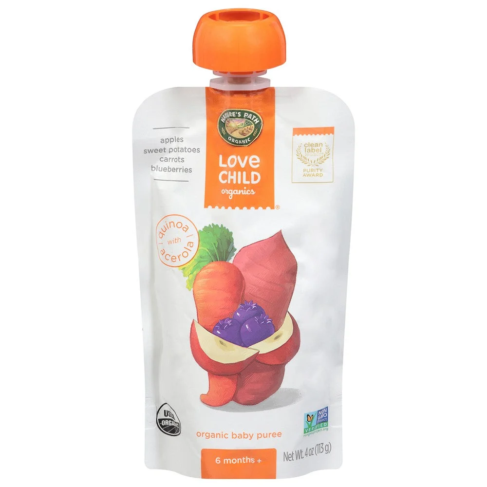 Love Child Organics - Puree Organic Apl Swt Pot Car - Case of 12-4 OZ