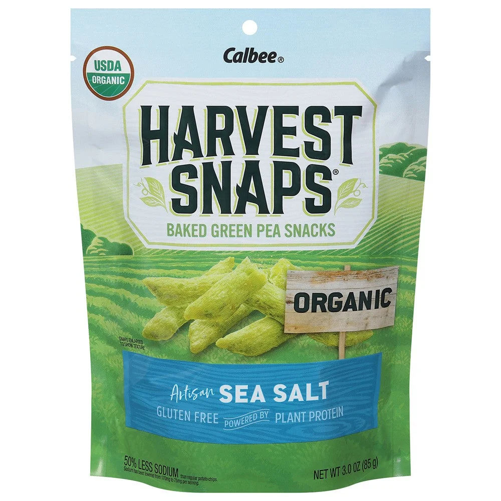Harvest Snaps - Crisps Organic Sea Salt - Case of 12-3 OZ