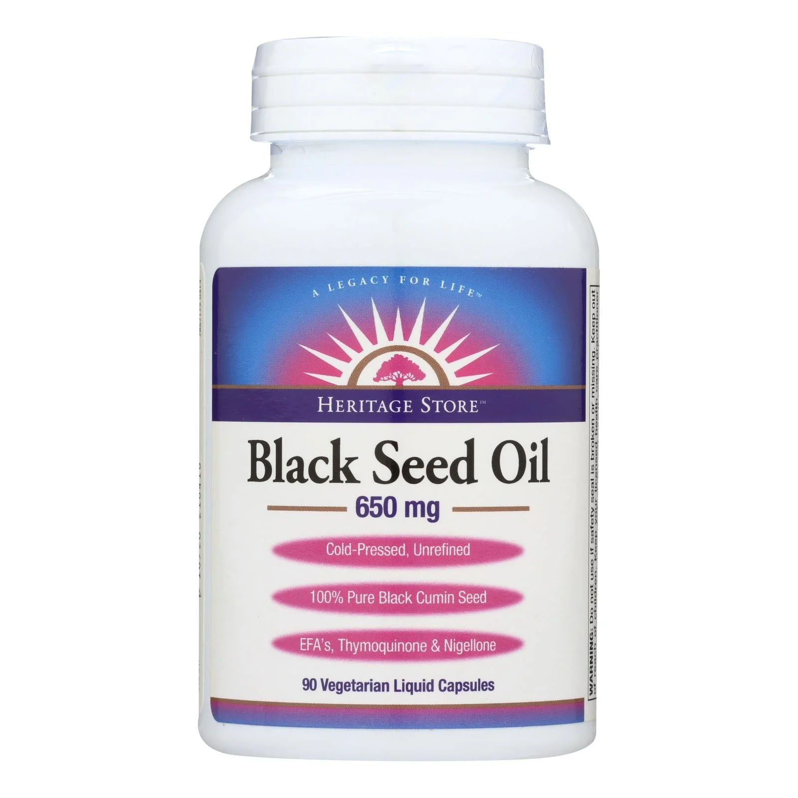 Heritage Store Black Seed Oil Dietary Supplement - 1 Each - 90 VCAP