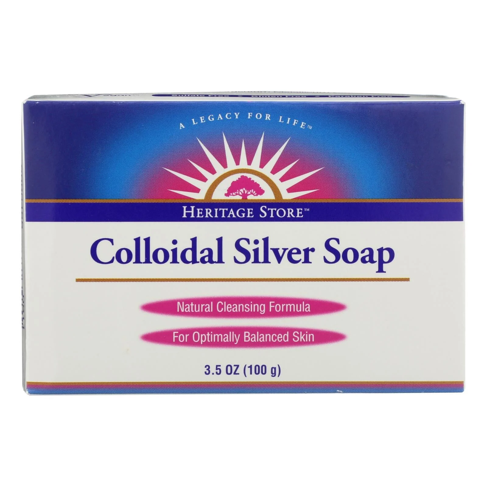 Heritage Store - Bar Soap Colloidal Silver - Case of 3 - 3.5 Ounce