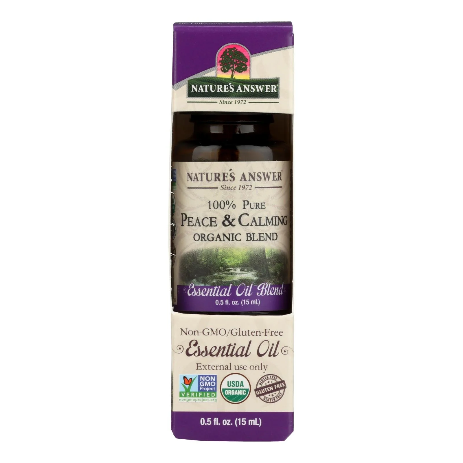 Nature's Answer - Organic Essential Oil Blend - Peace and Calming - 0.5 Ounce.