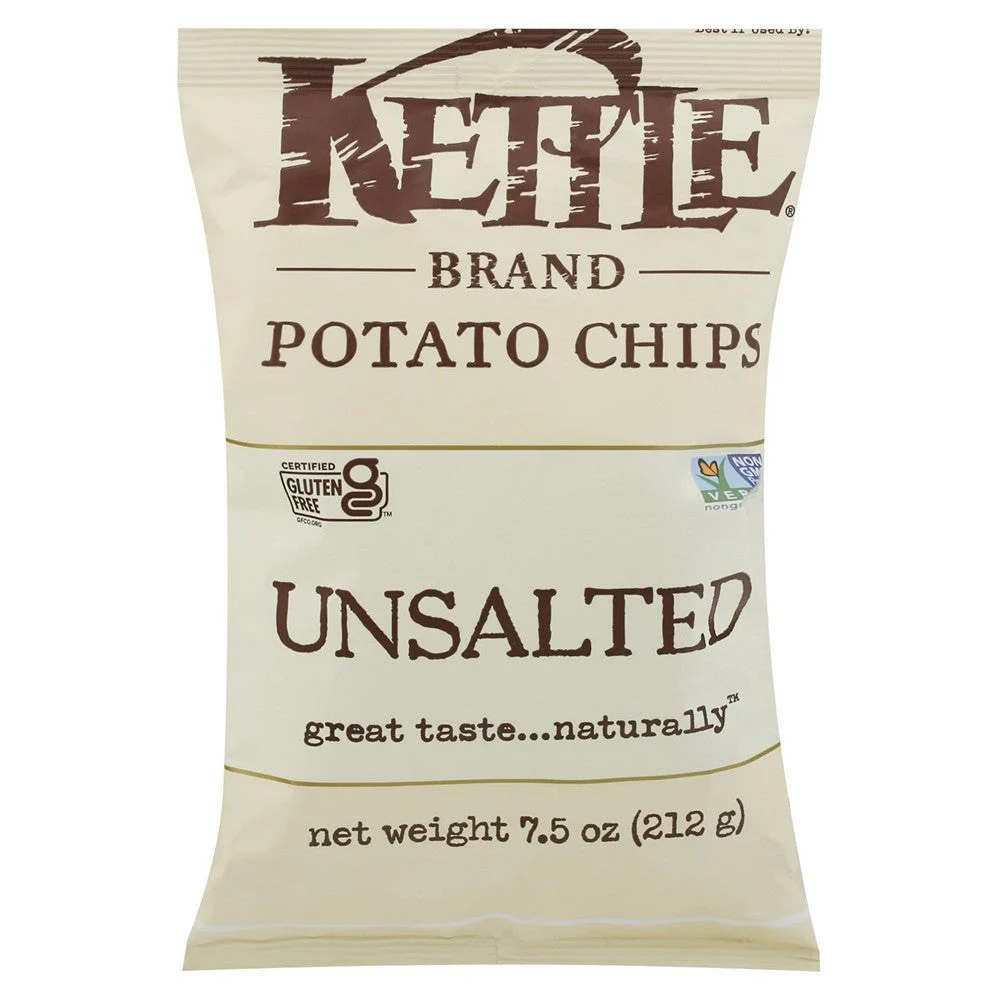 Kettle Brand - Potato Chip Unsalted - Case of 12-7.5 OZ