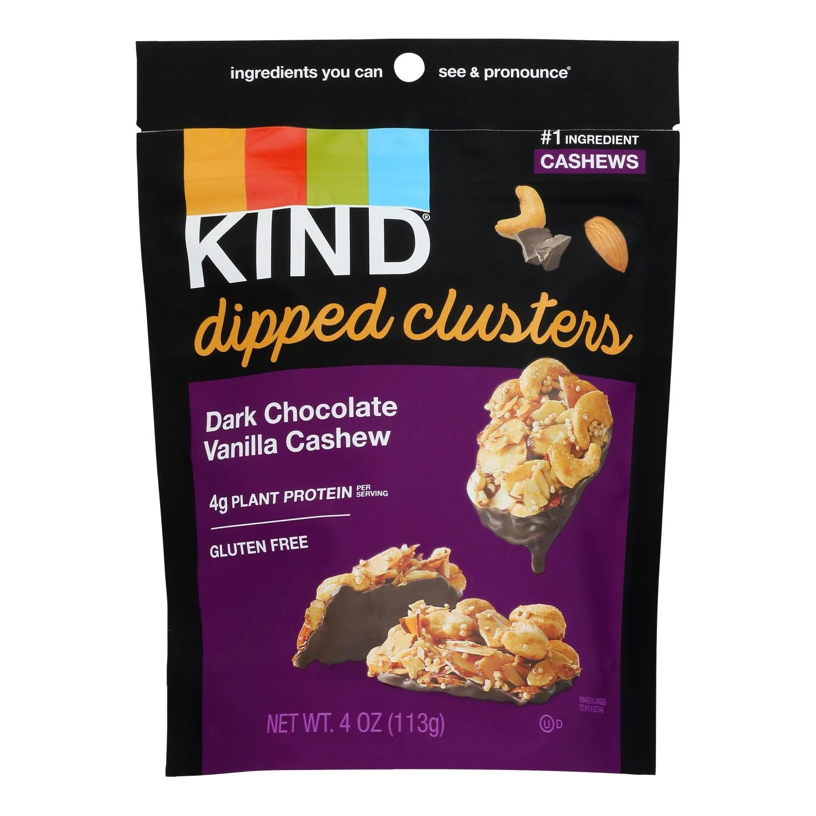 Kind - Clstr Dip Dkchoc Vanilla Cshw - Case of 8-4 Ounce