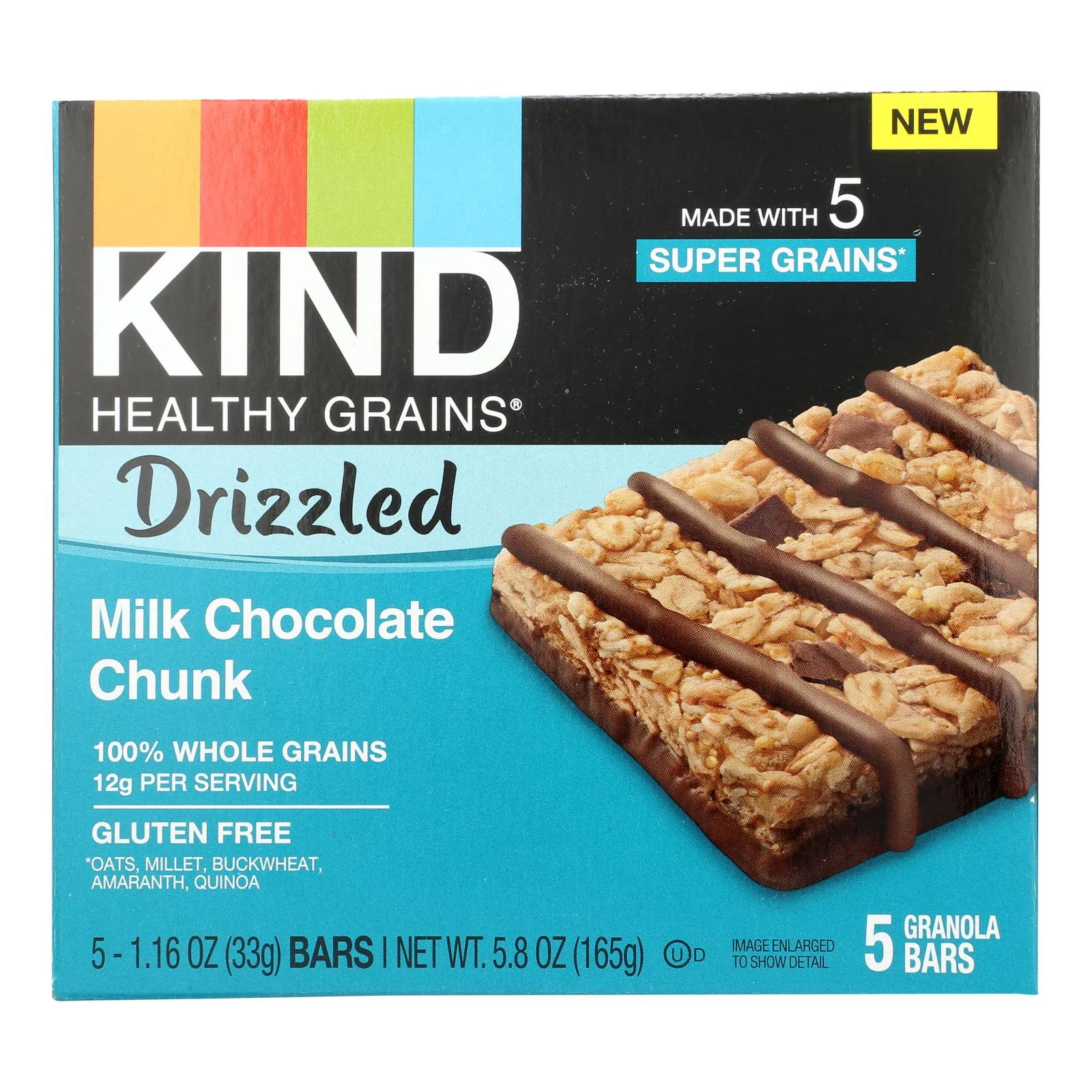 Kind - Bar Drizzled Milk Chocolate Chnk - Case of 8-5/1.16 oz