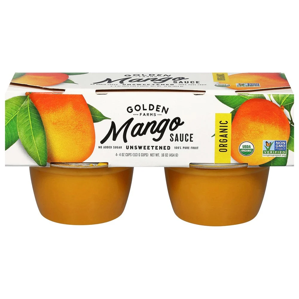Golden Farms - Sauce Cups Organic Mango - Case of 9-4/4 FZ