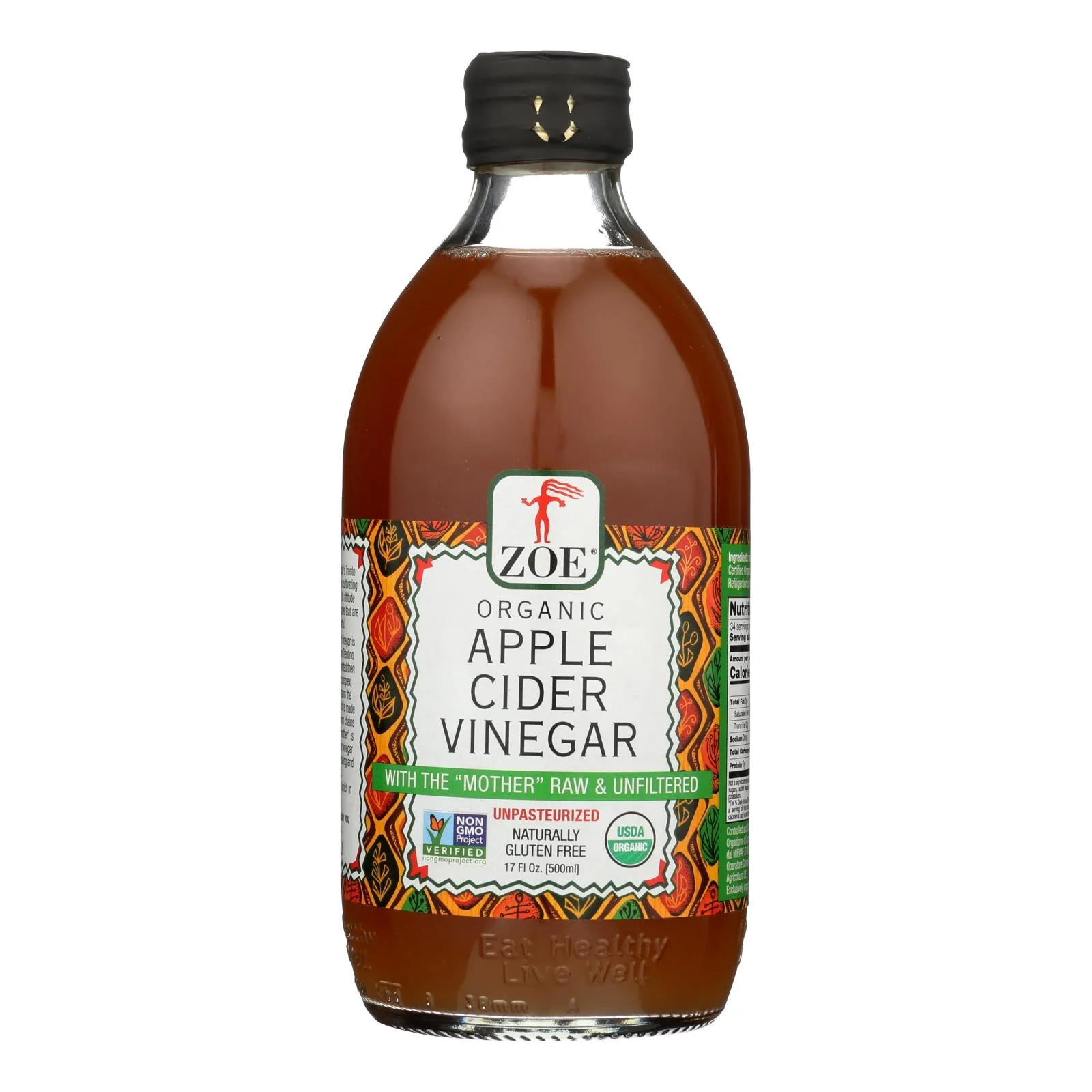 Zoe - Apple Cider Vinegar - Case of 6 - 17 fl Ounce.