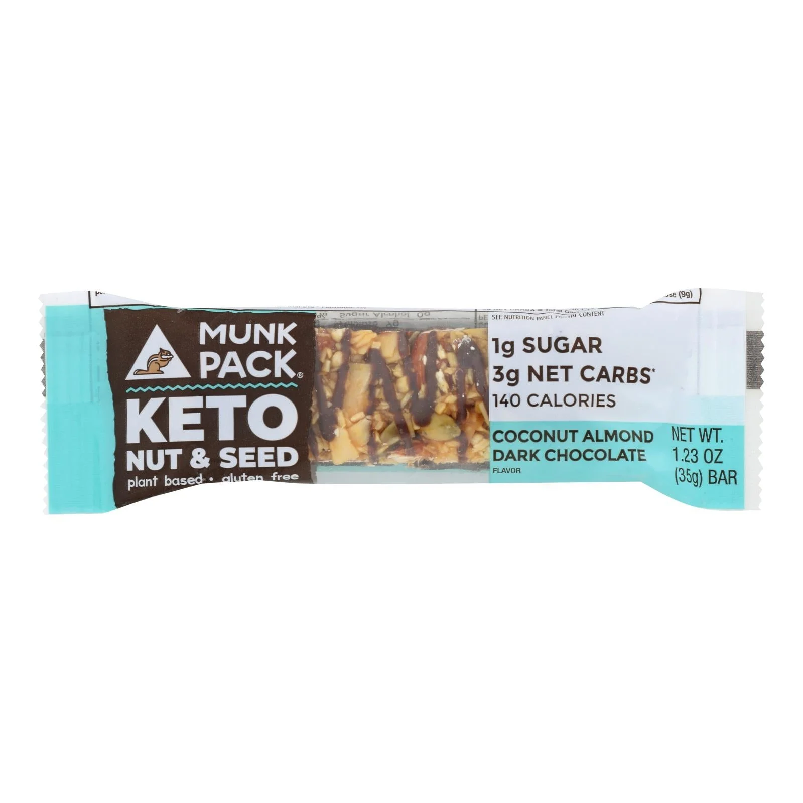 Munk Pack - Granola Bar Keto Coconut Almond Dark Chocolate - Case of 12 - 1.23 Ounce