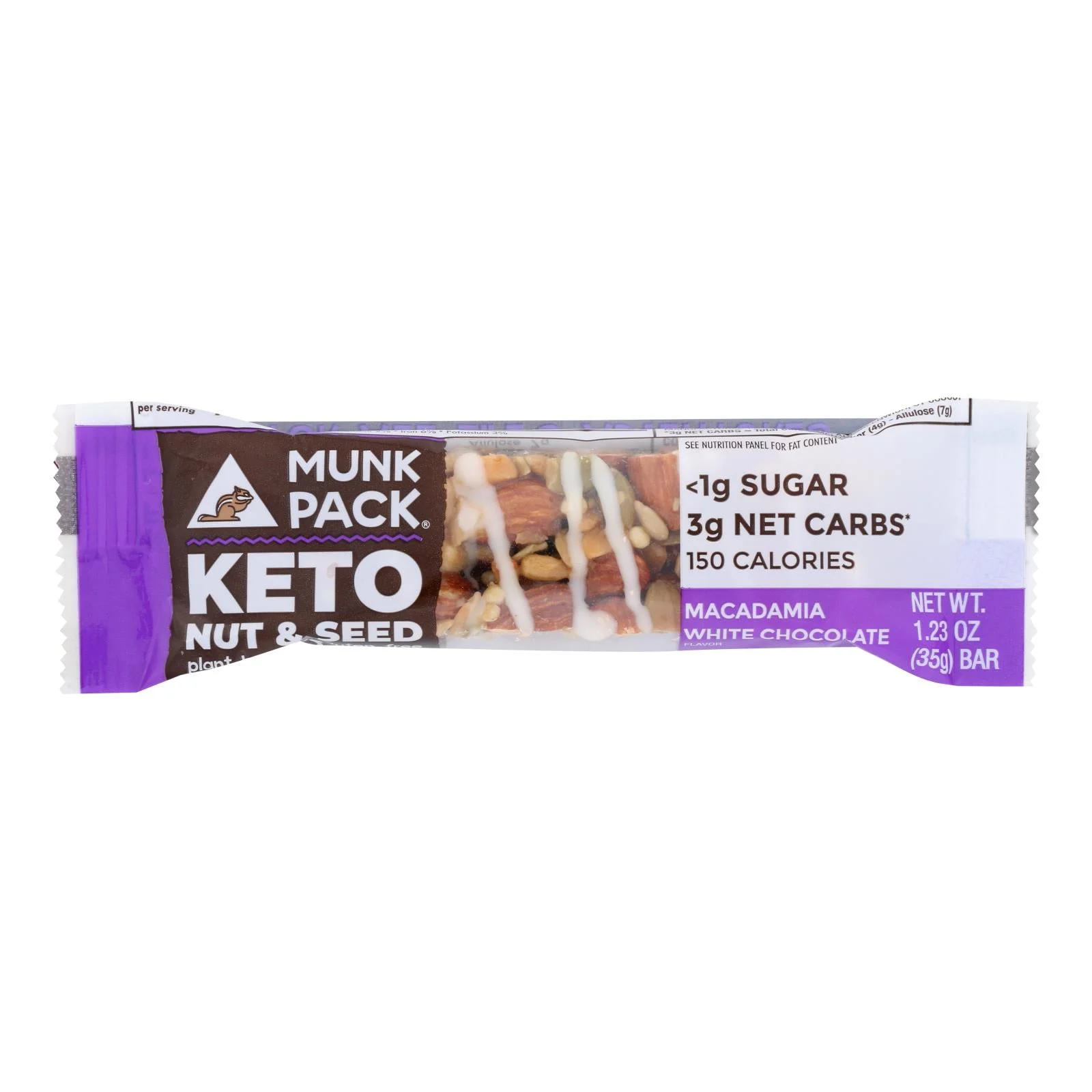 Munk Pack - Bar Macdm White Chocolate Keto - Case of 12-1.23 Ounce