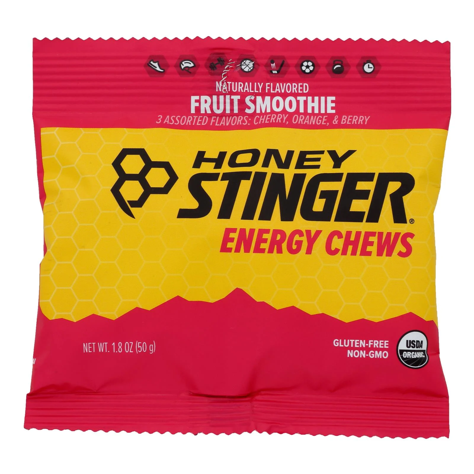 Honey Stinger Energy Chew - Organic - Fruit Smoothie - 1.8 Ounce - case of 12