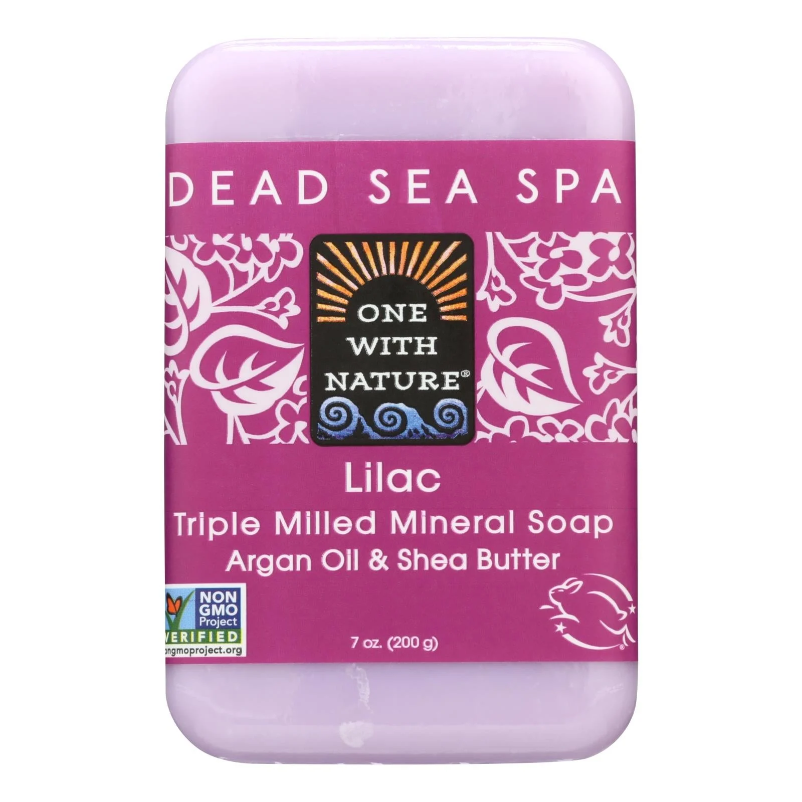 One With Nature Triple Milled Soap Bar - Lilac - 7 Ounce
