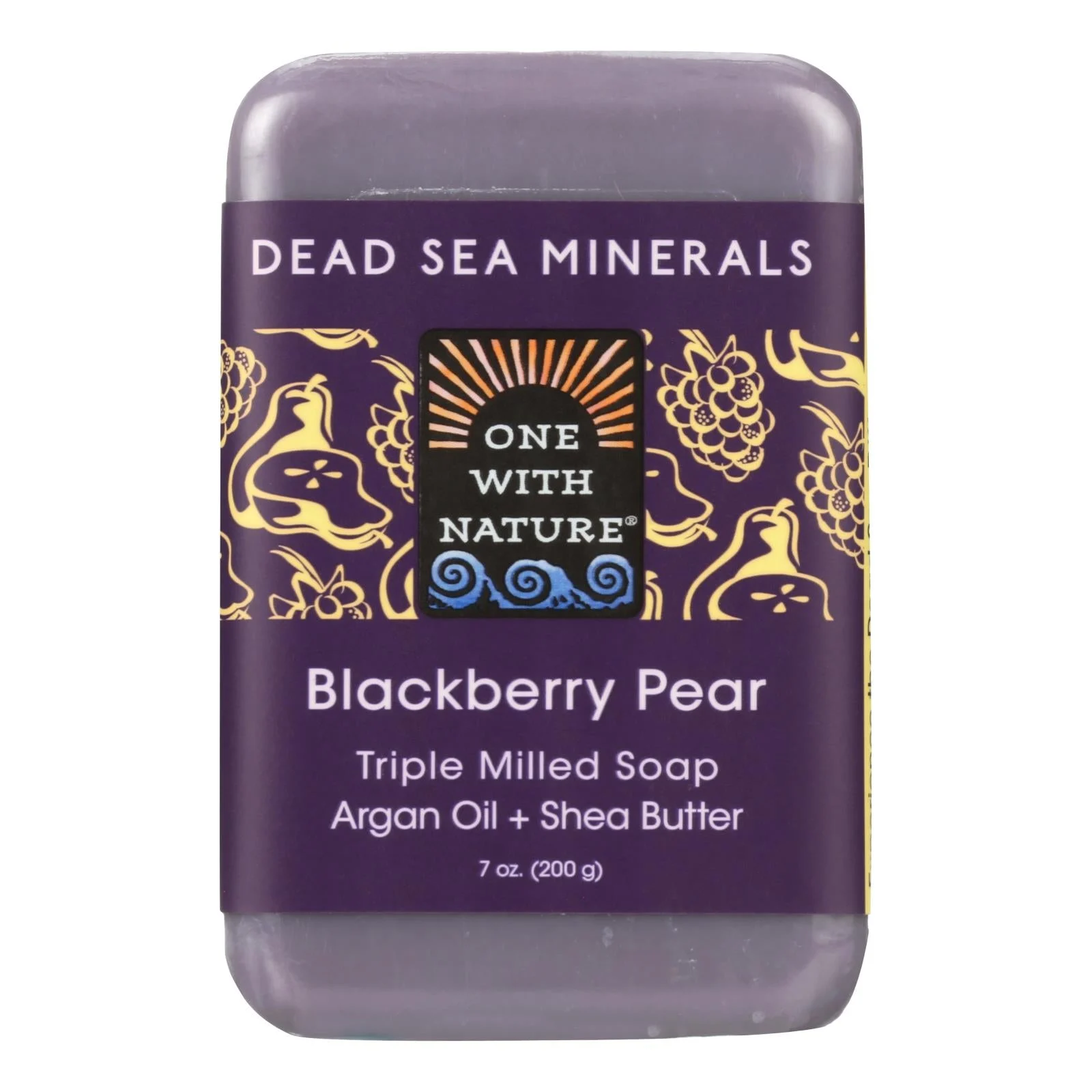 One With Nature Triple Milled Soap Bar - Blackberry Pear - 7 Ounce