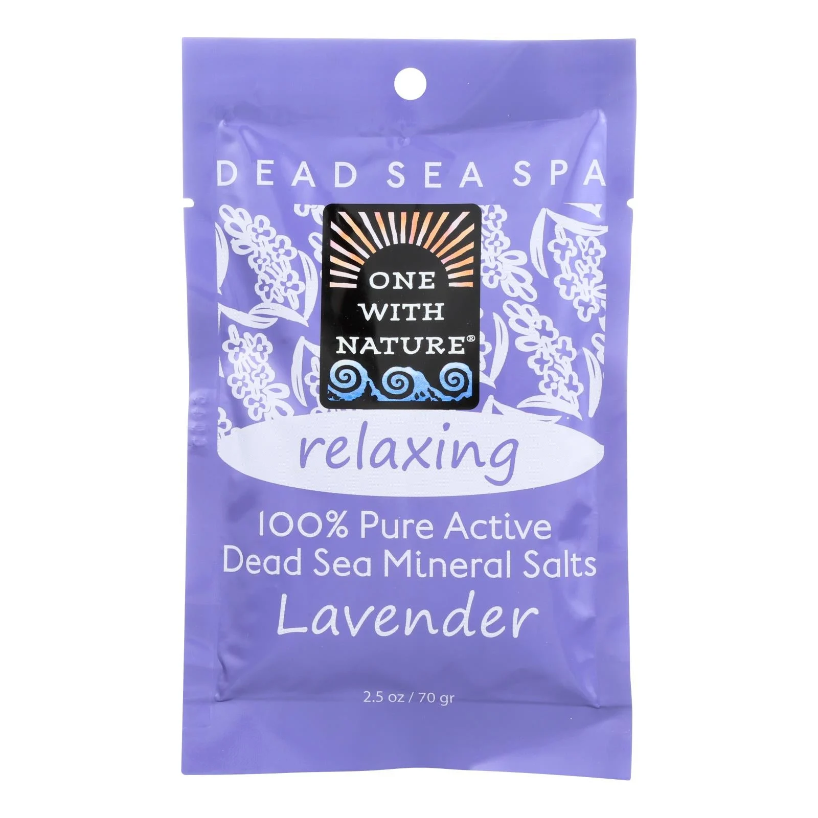 One With Nature Relaxing Lavender Dead Sea Mineral - Salt Bath - Case of 6 - 2.5 Ounce.