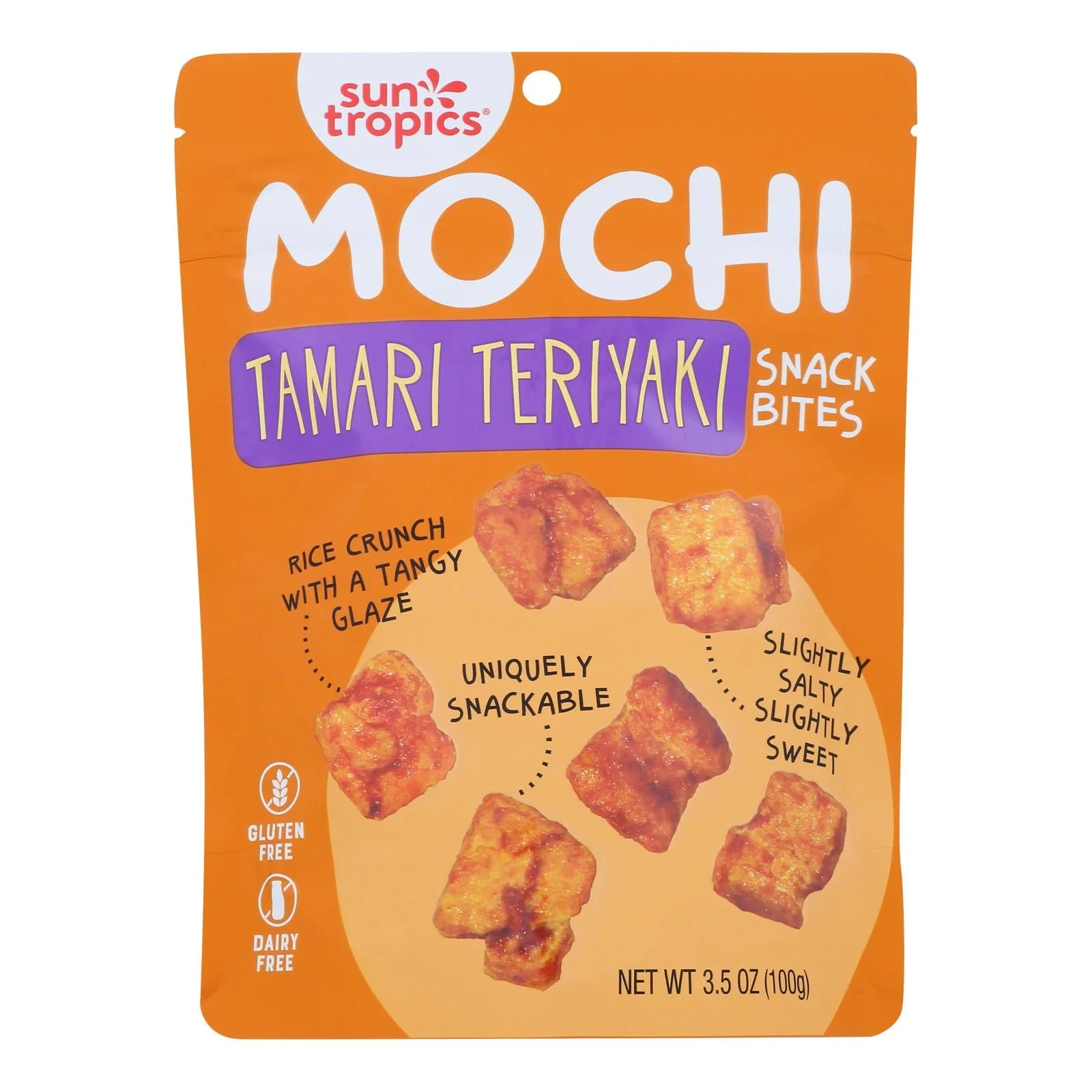 Sun Tropics Mochi Rice Bites Tamari Soy Sauce, Tamari Soy Sauce - Case of 12 - 3.50 Ounce