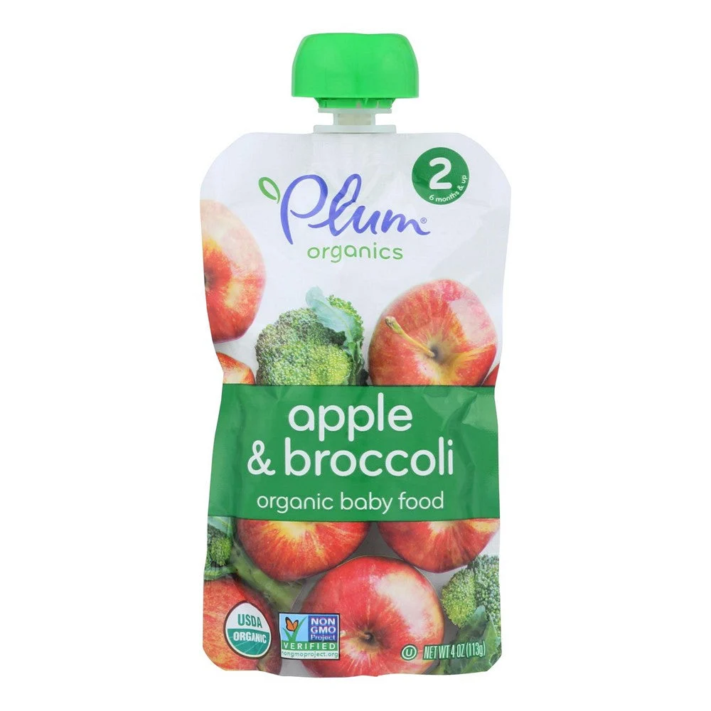 Plum Organics - Baby Fd Organic Broc Apl - Case of 12-4 OZ