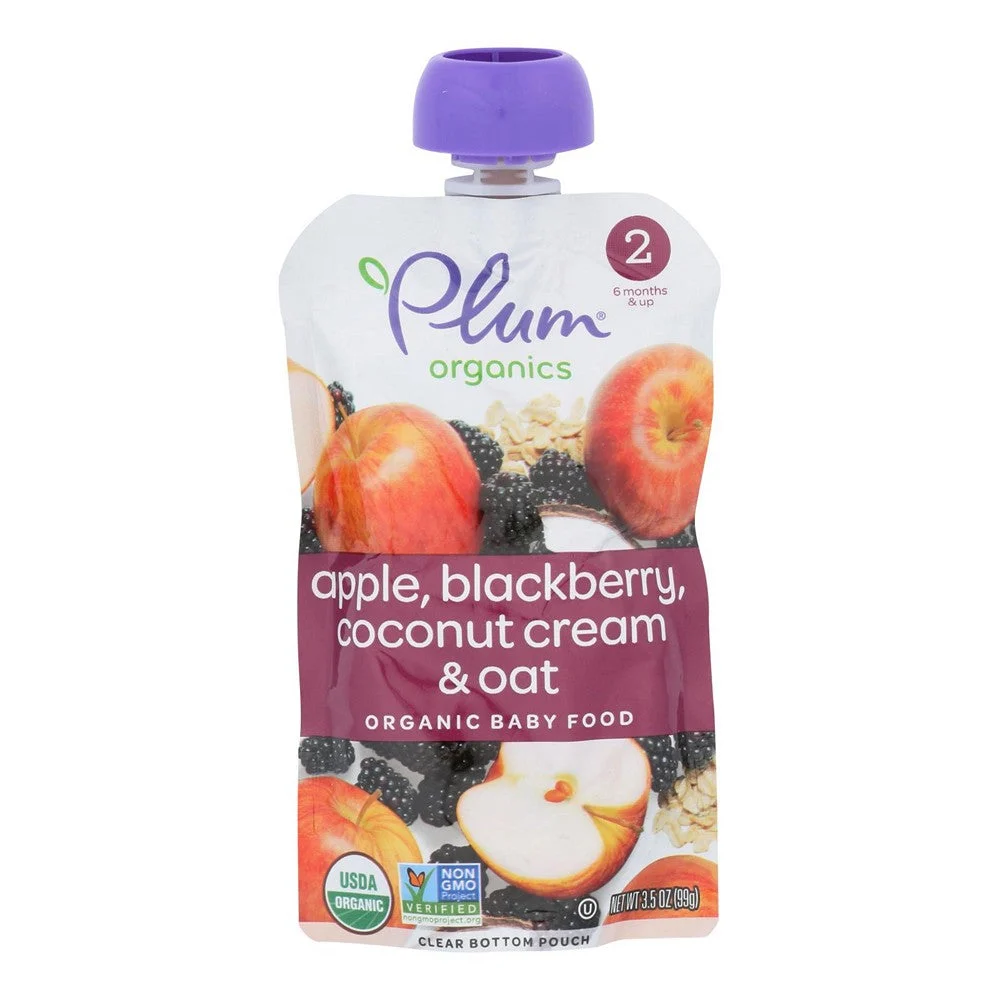 Plum Organics - Stg2 Organic Apl Blkbry Ccnt - Case of 12-3.5 OZ