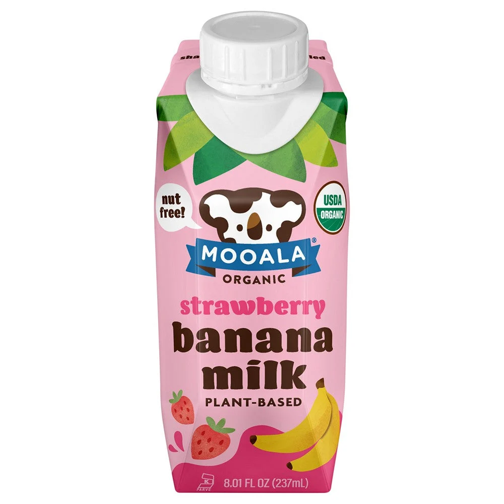 Mooala - Banana Milk Organic Strawbry - Case of 12-8.01 FZ