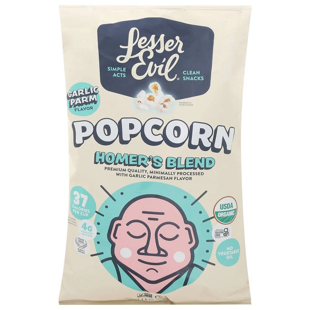 Lesser Evil - Pcorn Organic Homers Blend - Case of 12-4.6 OZ