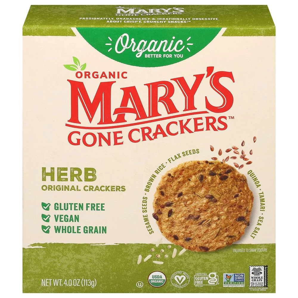 Mary's Gone Crackers - Cracker Organic Herb - Case of 6-4 OZ
