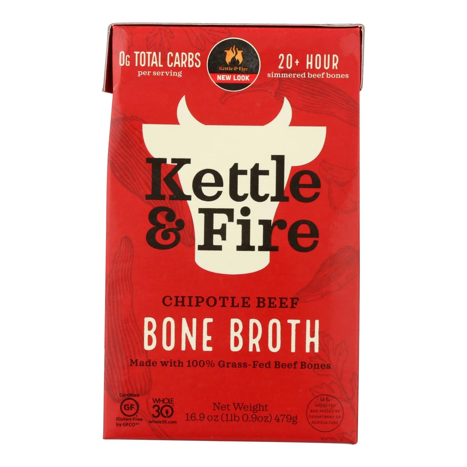 Kettle And Fire - Bone Broth Chipotle Beef - Case of 6 - 16.9 Ounce