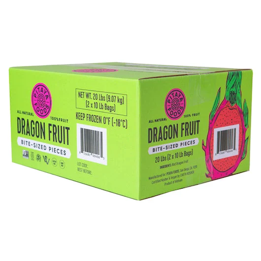 Pitaya Plus Dragon Fruit Individual Quick Frozen Bulk 20 Pound Each - 1 Per Case.