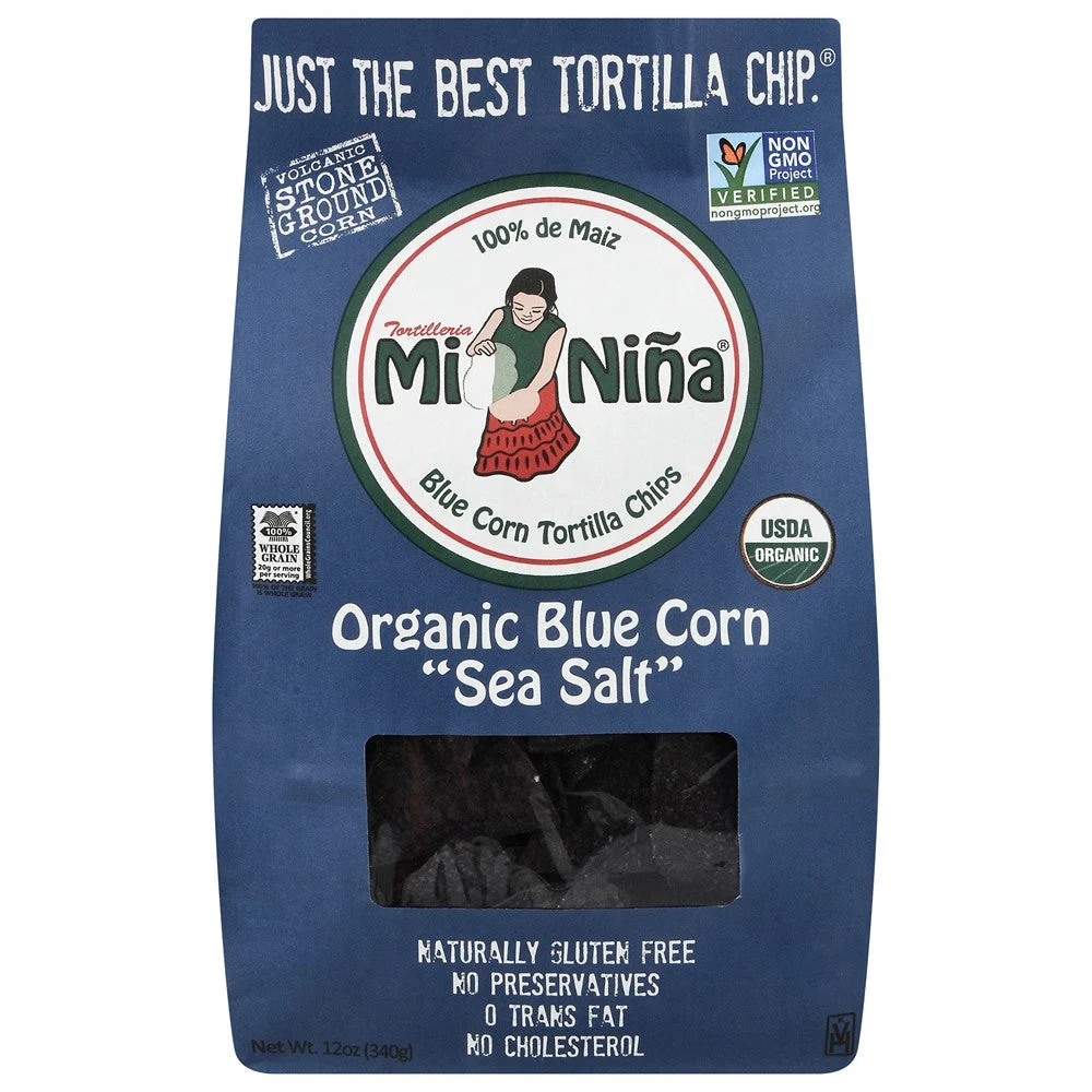 Mi Nina - Tort Chip Organic Blue Corn - Case of 9-12 OZ