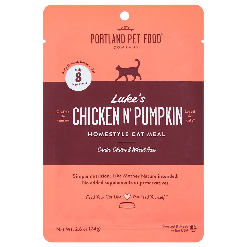 Portland Pet Food Company - Cat Meal Chicken N Pmpki - Case of 12-2.6 OZ