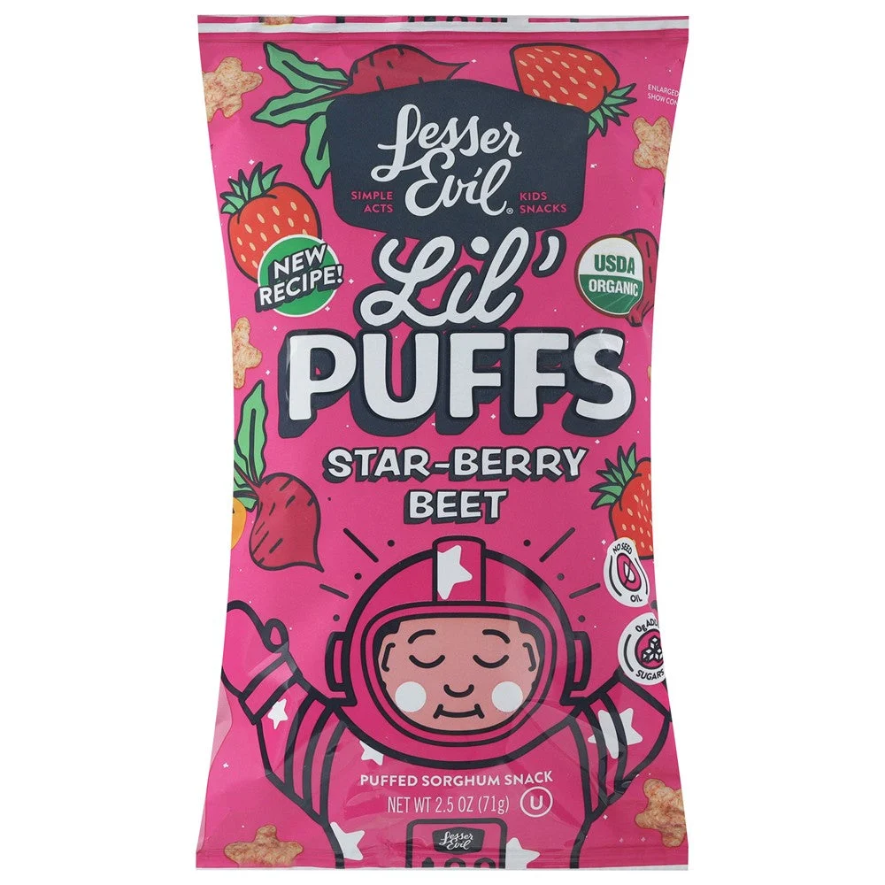Lesser Evil - Lil Puff Organic Star Berry - Case of 5-2.5 OZ