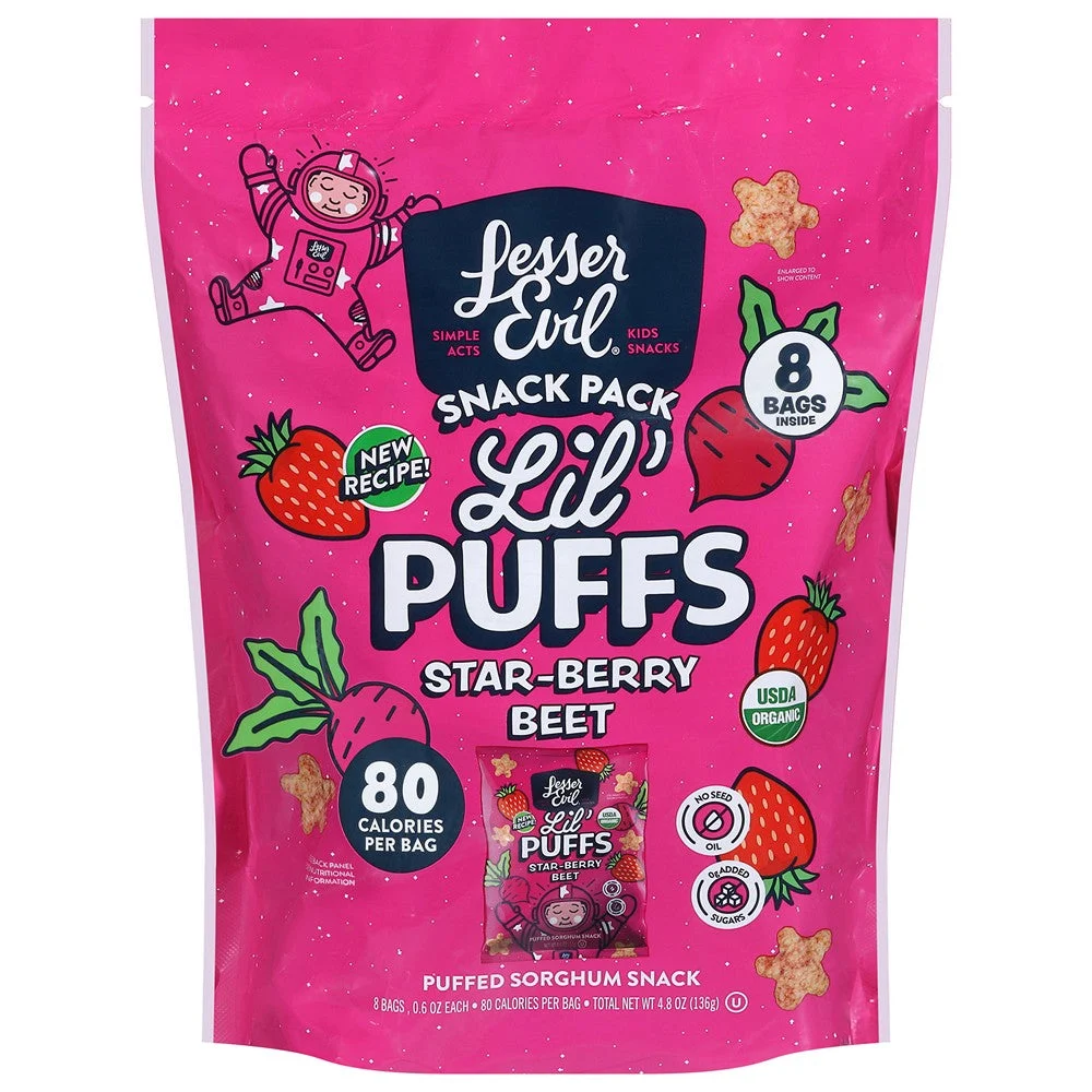 Lesser Evil - Lil Puff Organic Star Berry - Case of 12-8/.6 OZ