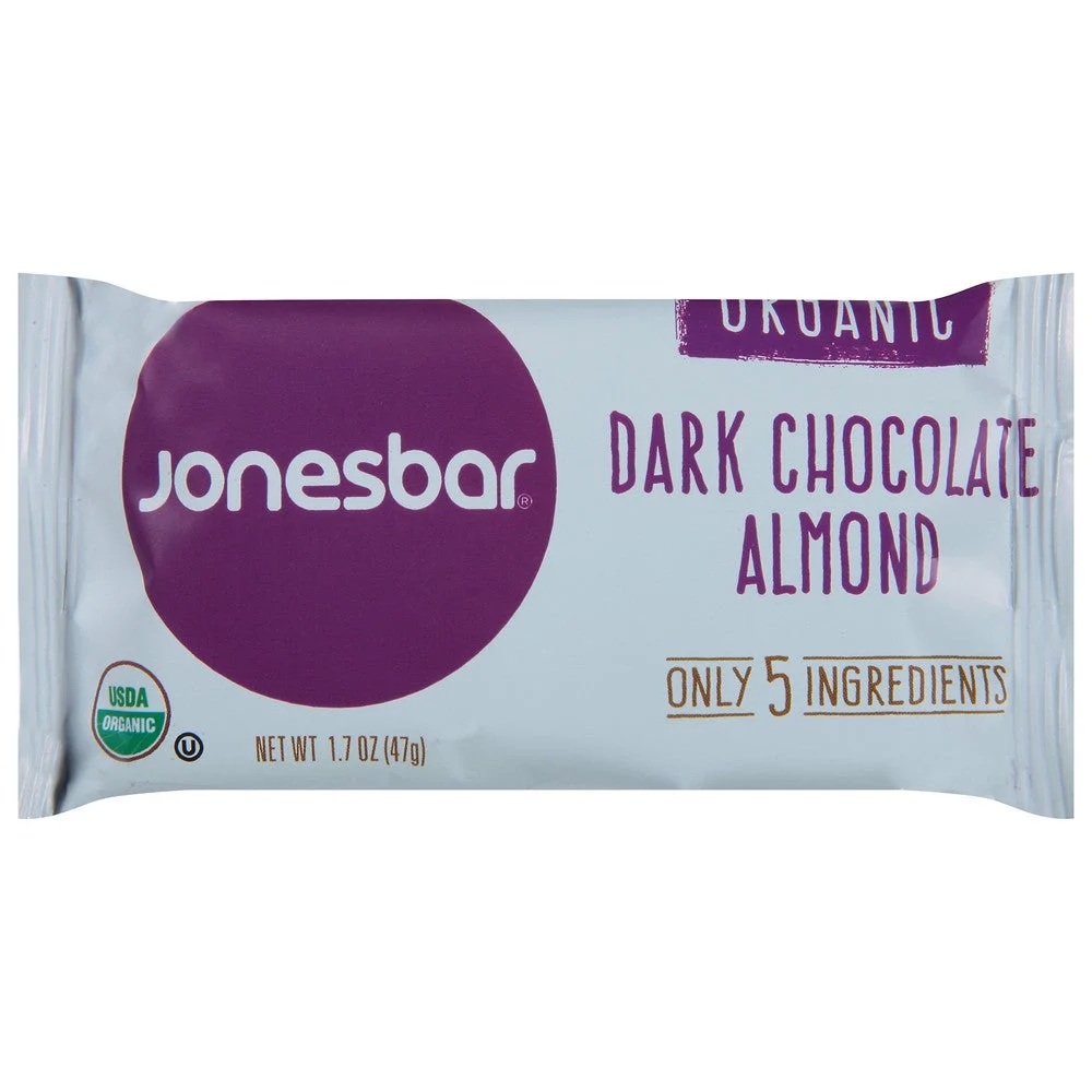 Jonesbar - Bar Organic Dark Chocolate Alm - Case of 12-1.7 OZ