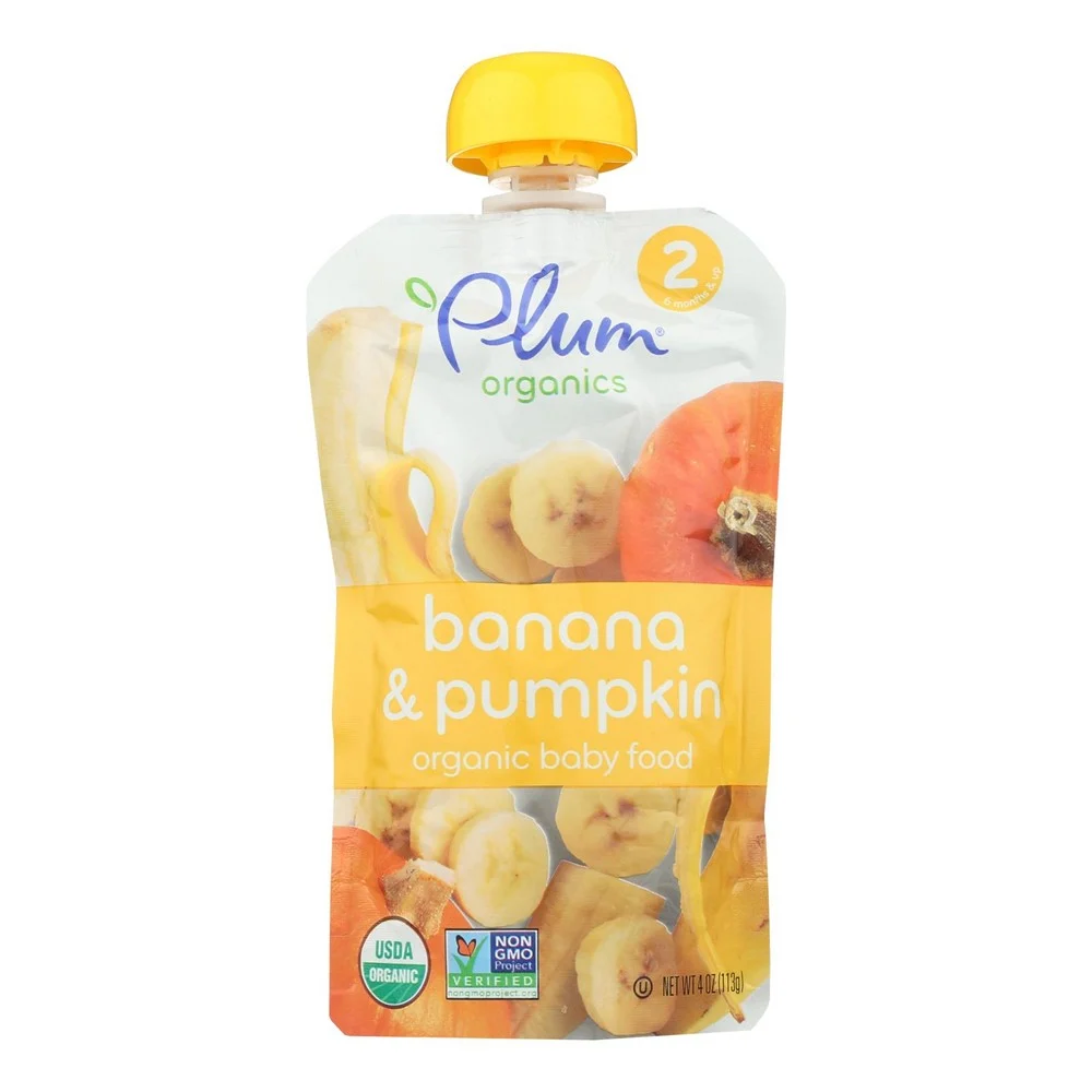 Plum Organics - Baby Fd Organic Pumpkin & Ban - Case of 12-4 OZ