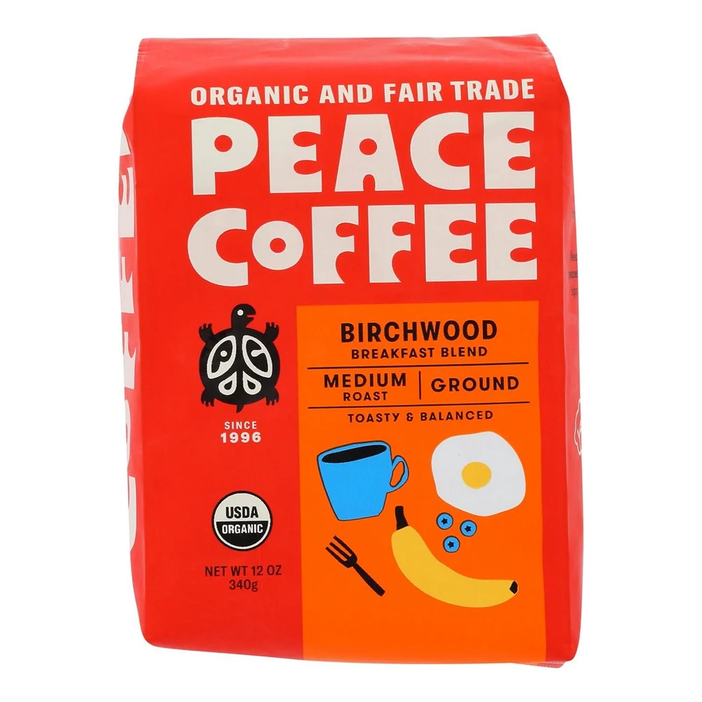 Peace Coffee - Coff Organic Ground Birchwood - Case of 6-12 OZ