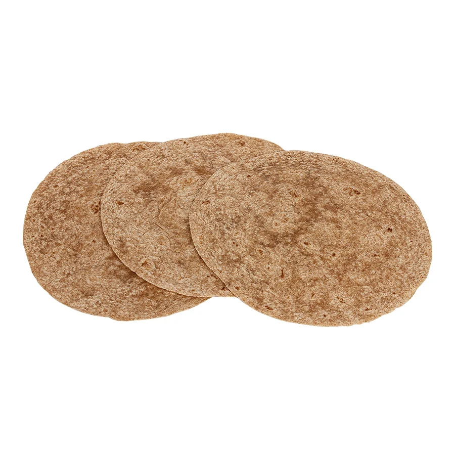 Mission 10 Inch Heat Pressed Whole Wheat Tortillas 12 Count Packs - 12 Per Case.