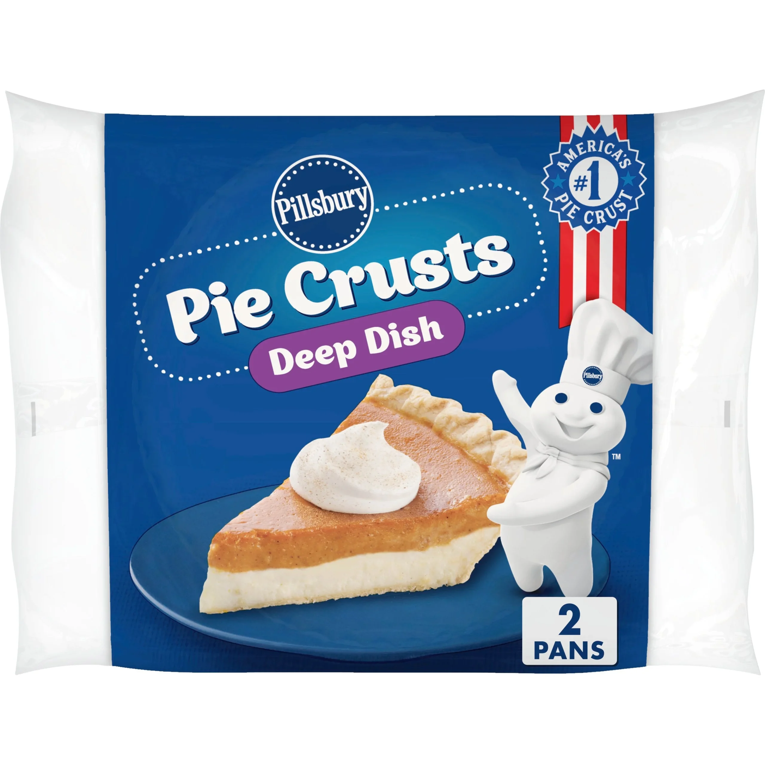 Pillsbury Frozen Pie Crust 9 Inch  Deep Dish 12 Ounce Size - 12 Per Case.