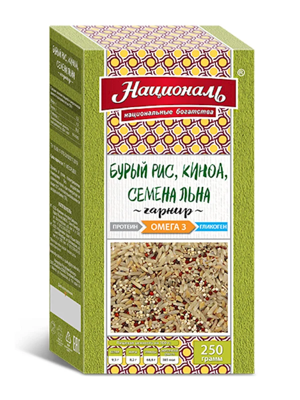 NATSIONAL Mixed Grains - Brown Rice, Quinoa, Flax Seeds Omega 3 250g/8pack