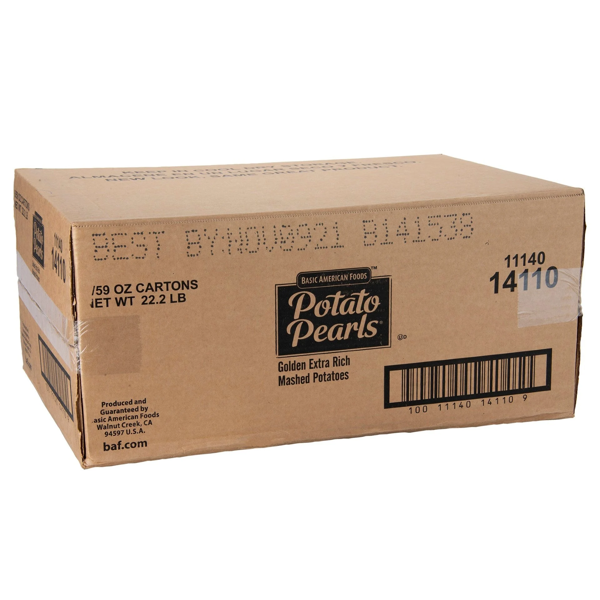 Potato Pearls Golden Extra Rich Mashed Potatoes Seasoned Servings Per 3.7 Pound Each - 6 Per Case.