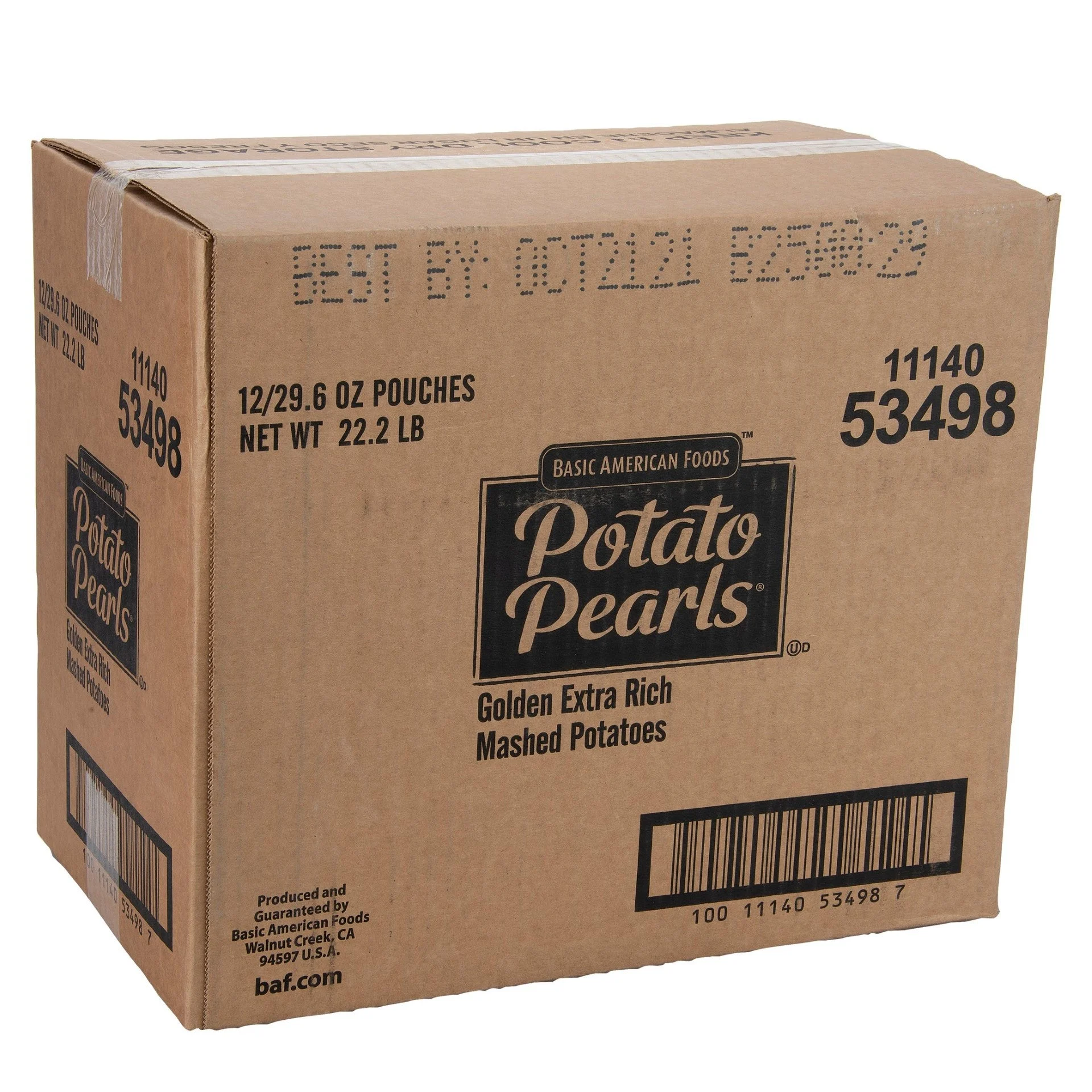 Potato Pearls Golden Extra Rich Mashed Potatoes Seasoned 29.6 Ounce Size - 12 Per Case.