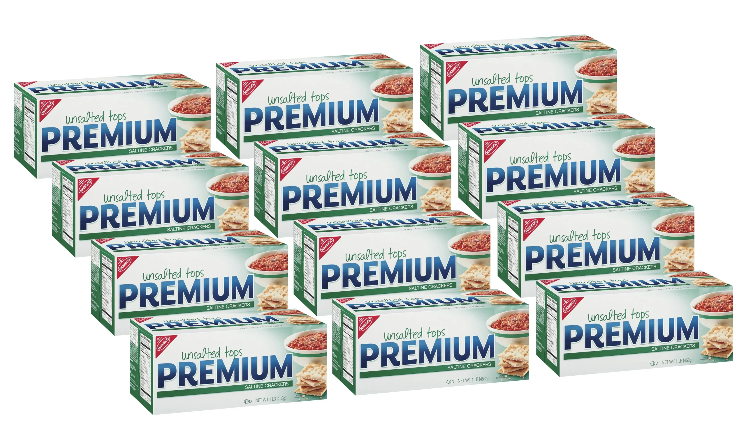 Premium Crackers Unsalted Original 16 Ounce Size - 12 Per Case.