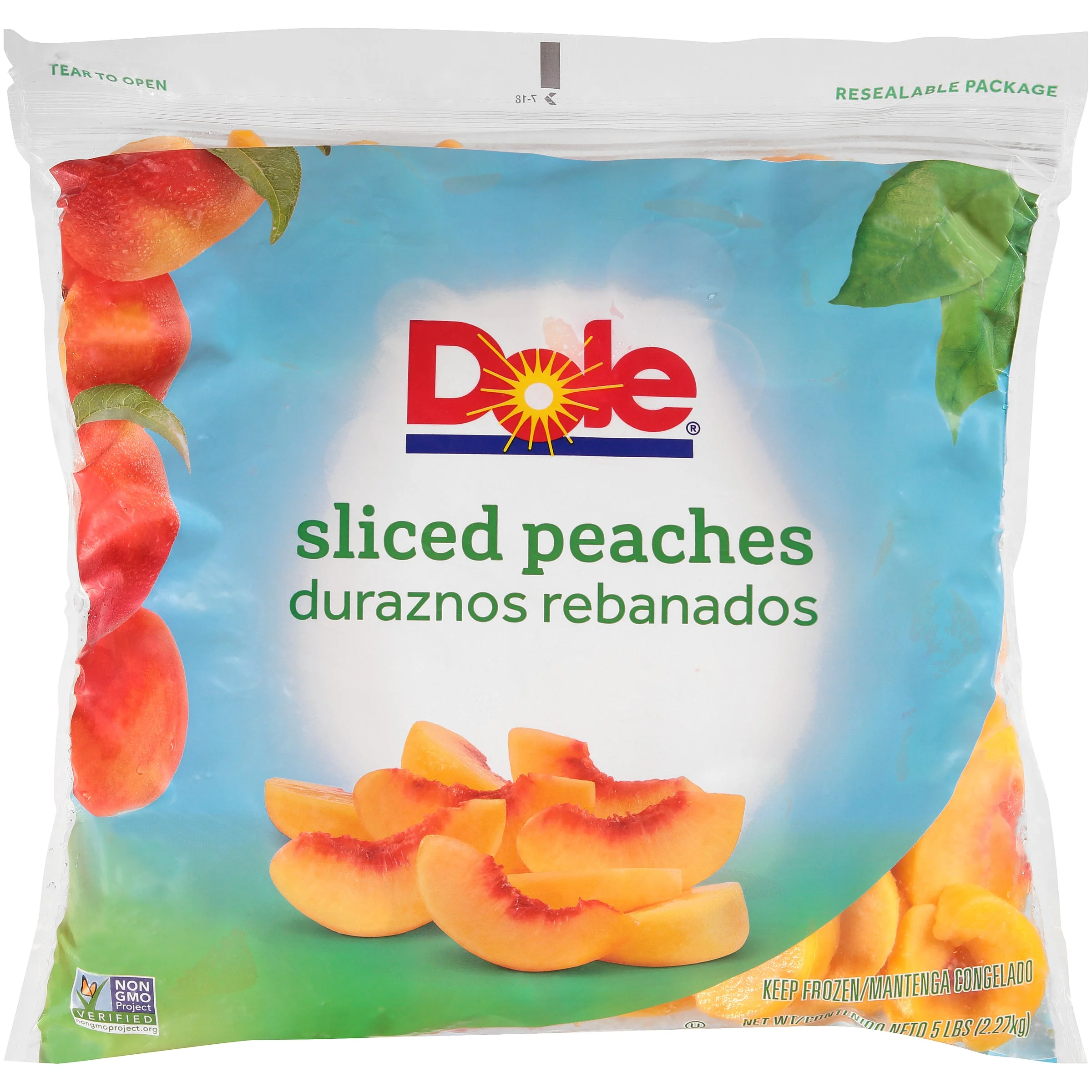 Peach Fr Slice Individual Quick Frozen 5 Pound Each - 2 Per Case.