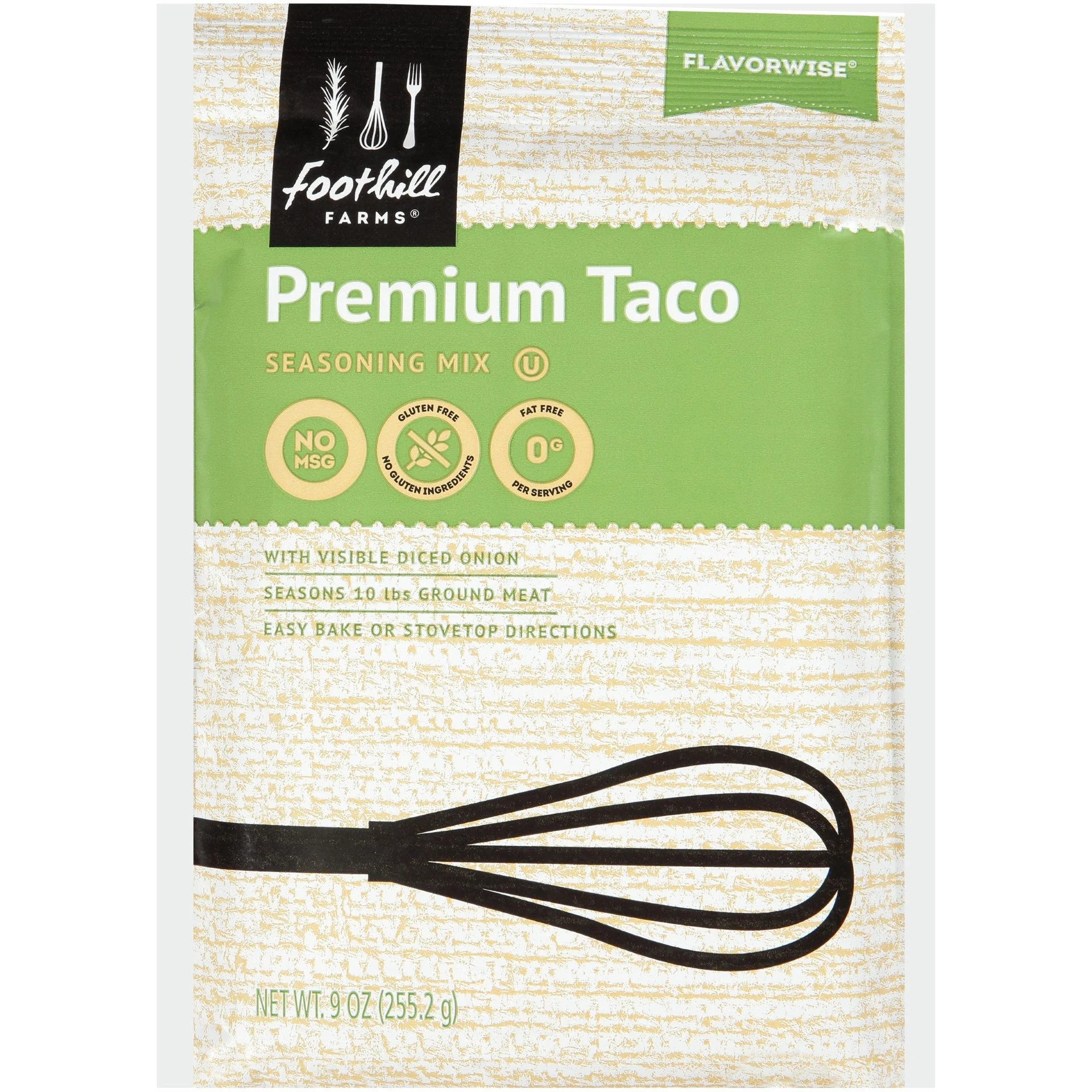 Foothill Farms Premium Taco Seasoning Mix 9 Ounce Size - 6 Per Case.