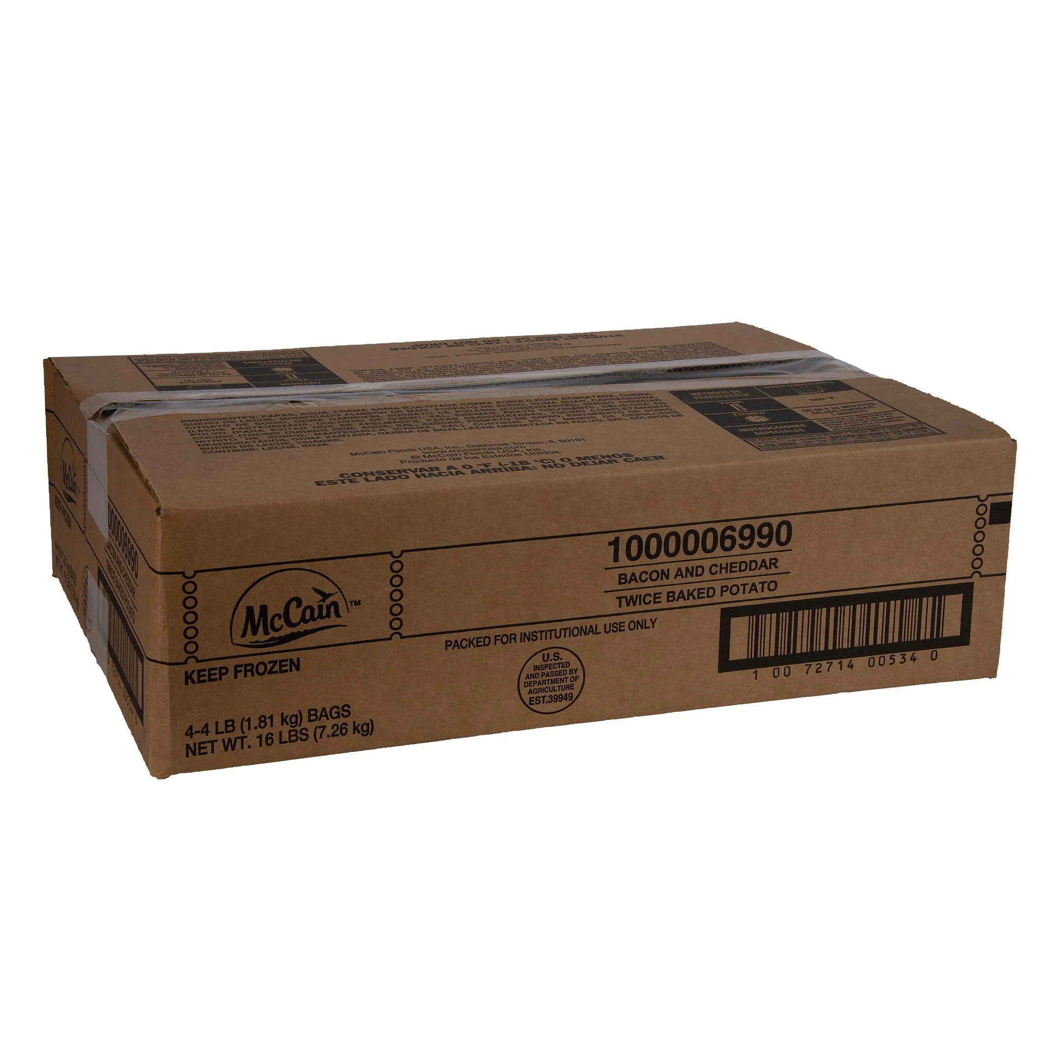 Mccain Bacon And Cheddar Twice Baked Potato 4 Pound Each - 16 Per Case.