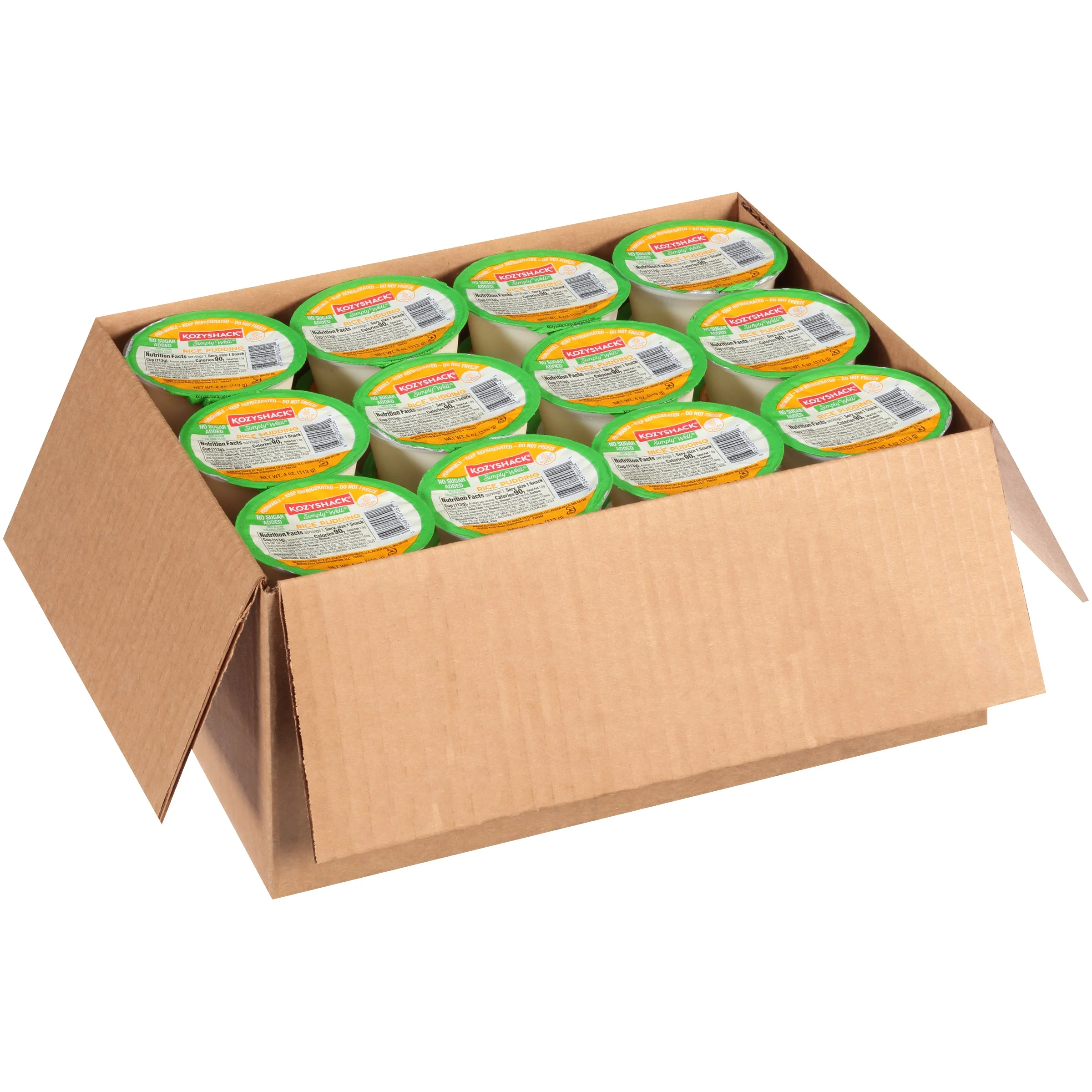 Kozy Shack Simply Well Rice Pudding 4 Ounce Size - 48 Per Case.