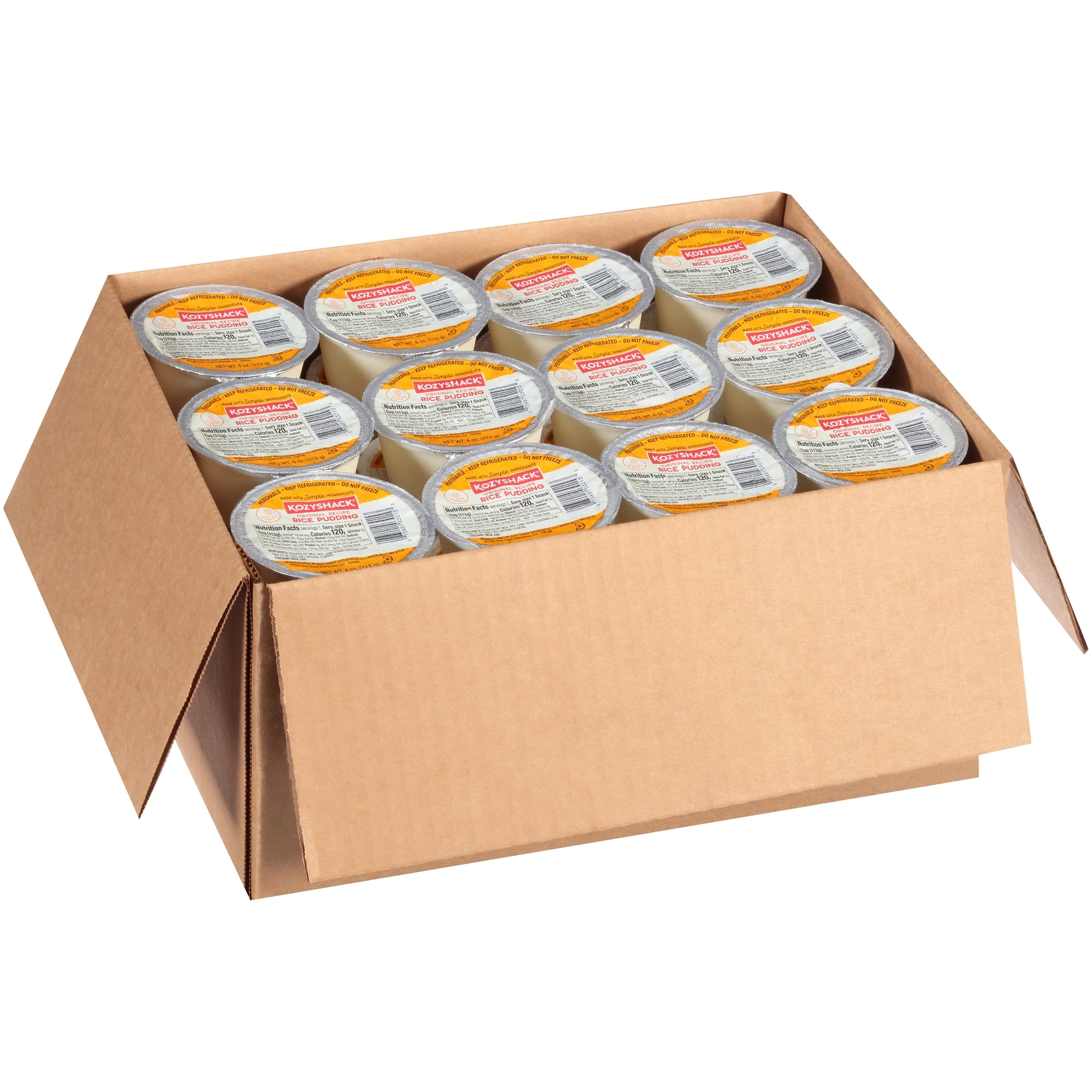 Kozy Shack Rice Pudding 4 Ounce Size - 48 Per Case.